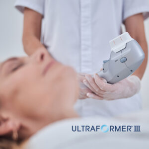 Woman having Hifu Utraformer III treatment on her face